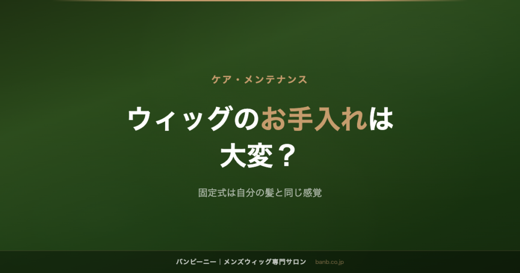 ウィッグのお手入れは 大変？