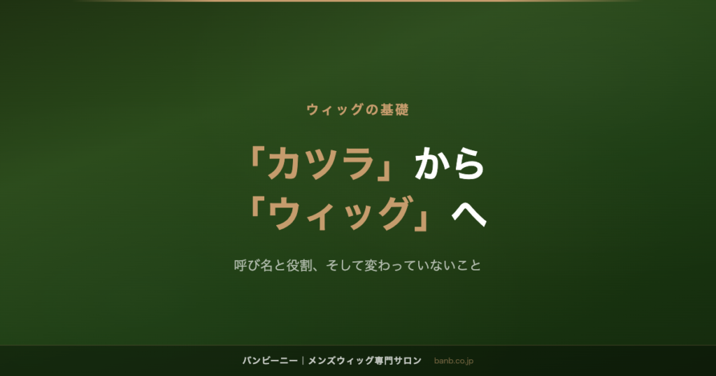 「カツラ」から 「ウィッグ」へ