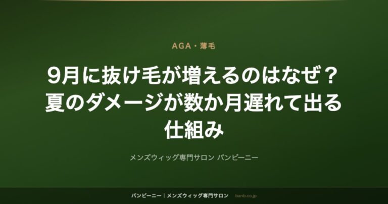 9月に抜け毛が増えるのはなぜ？夏のダメージが数か月遅れて出る仕組み