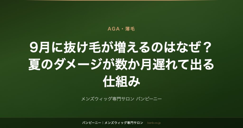 9月に抜け毛が増えるのはなぜ？夏のダメージが数か月遅れて出る仕組み
